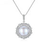 Demure 925 Sterling Silver Real Grey Pearl Necklace