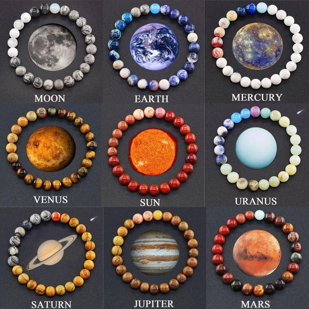Eight Planets Natural Stone Bracelet Bulk