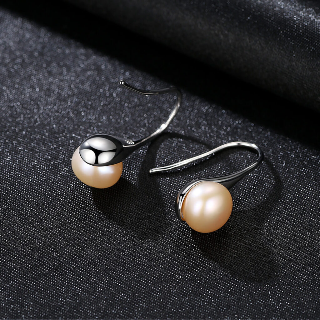 Elegant 925 Sterling Silver Freshwater Pearl Drop Dangle Earrings​ - Afbeelding 6