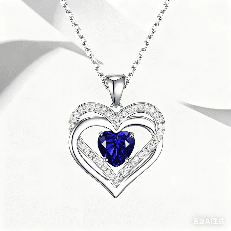 Blue Sapphire Necklace SV925、SV950 925 Silver Pendant Color