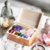 Healing Crystal Raw Stone Set in Wooden Box