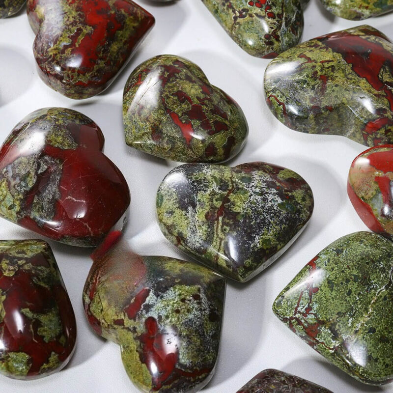 Heart Shaped Raw Dragon Blood Stone Bulk 1