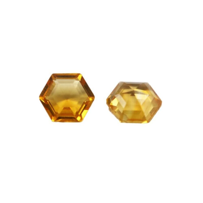 Hexagon Natural Faceted Citrine Stone SHOW
