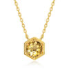 Hexagonal S925 Silver Gold Plated Citrine Birthstone Necklace (3)