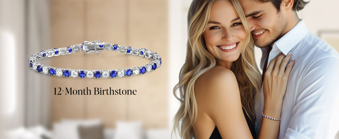 Luxury 925 Silver Blue Sapphire and Diamond Tennis Bracelet for Birthday Wedding Bridal Prom 4