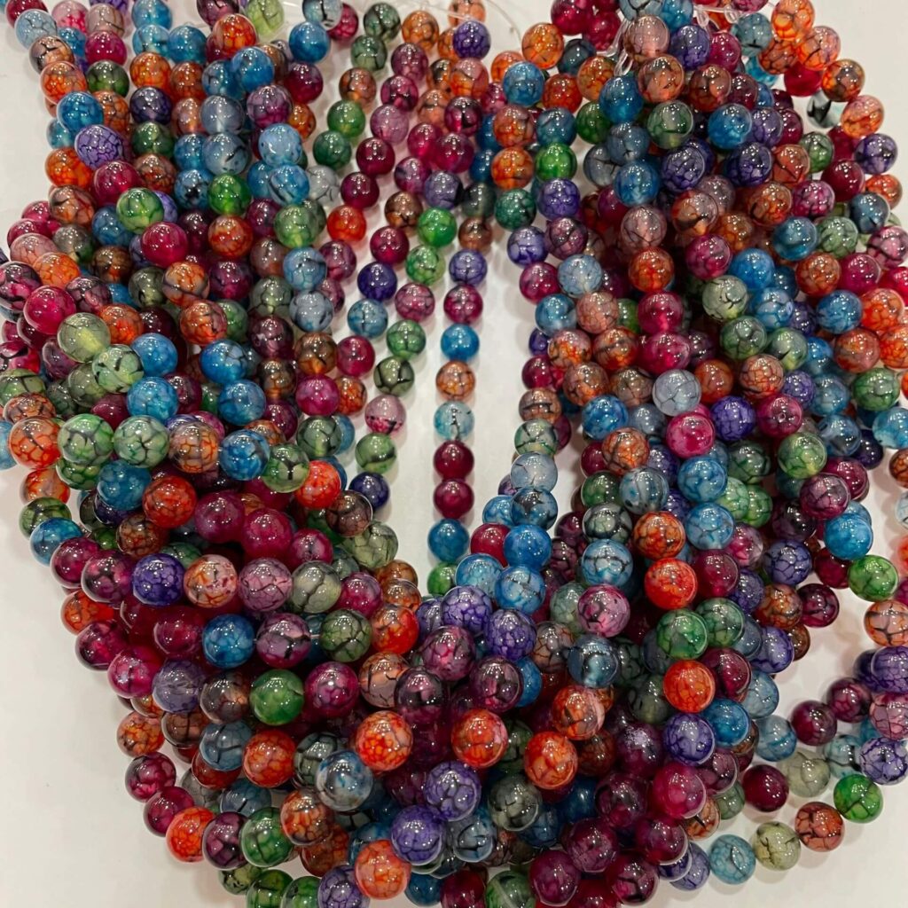 Natural Black Dragon Vein Agate Beads