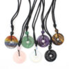 Natural Crystal Pendant Lucky Coin Necklace show