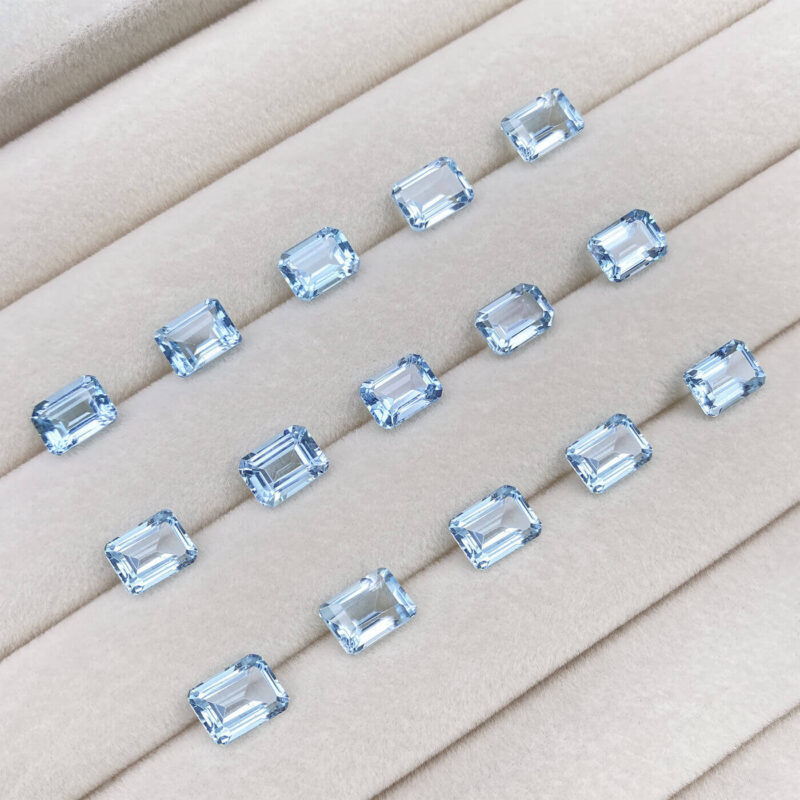 Natural Emerald Cut Blue Topaz Gemstone 1