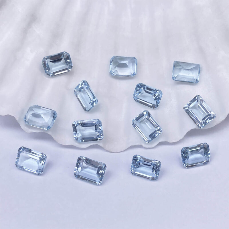 Natural Emerald Cut Blue Topaz Gemstone