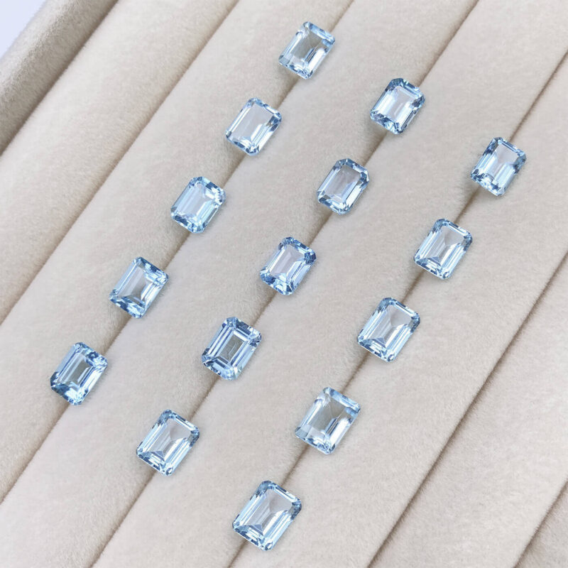 Natural Emerald Cut Blue Topaz Gemstone 4