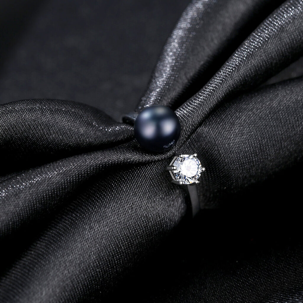 Niche Adjustable Freshwater Pearl Rings Sterling Silver - Afbeelding 4