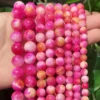 Pink Persian Jade Beads Necklace, Earrings Bracelet Jewelry Making