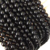Round Natural Black Tourmaline Beads for DIY Jewelry Making