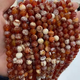 Round Red Fire Agate Beads Loose Gemstone Beads 3