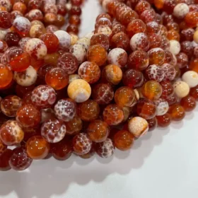 Round Red Fire Agate Beads Loose Gemstone Beads 6