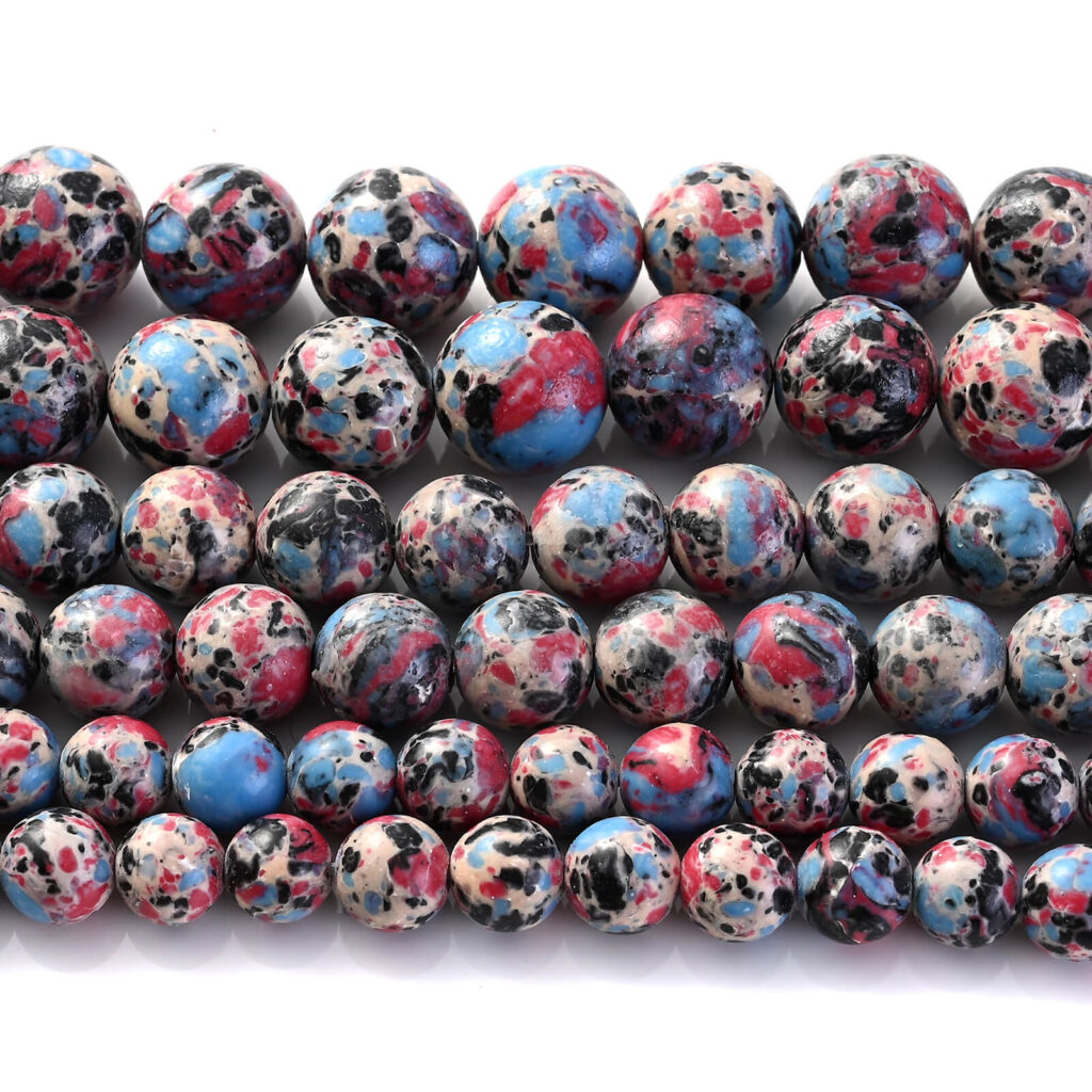 Round Sea Sediment Jasper Beads Marble Emperor Stone – Bild 5