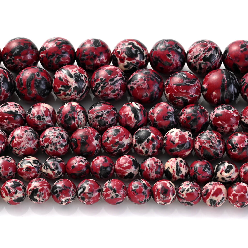 Round Sea Sediment Jasper Beads Marble Emperor Stone – Bild 17