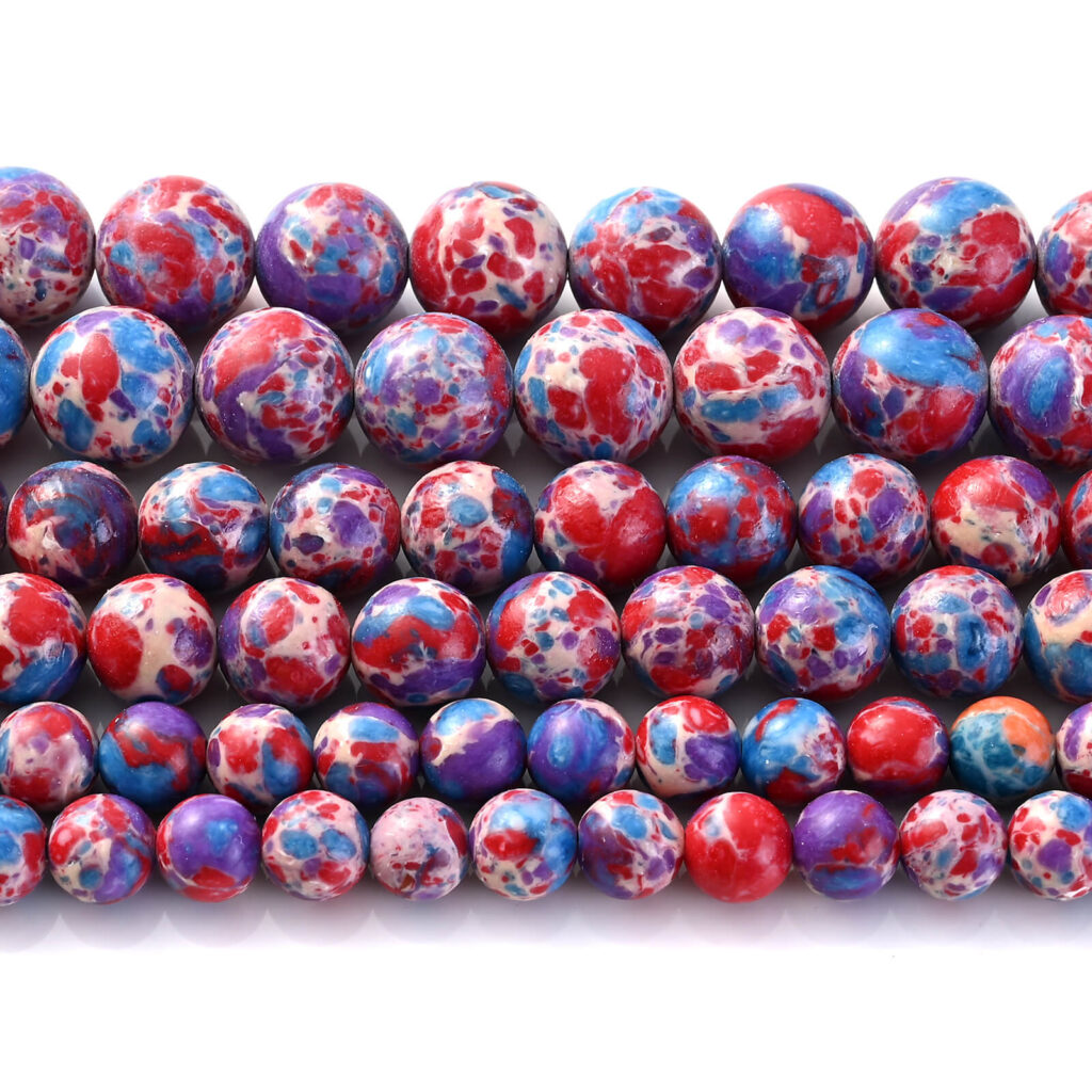 Round Sea Sediment Jasper Beads Marble Emperor Stone – Bild 10