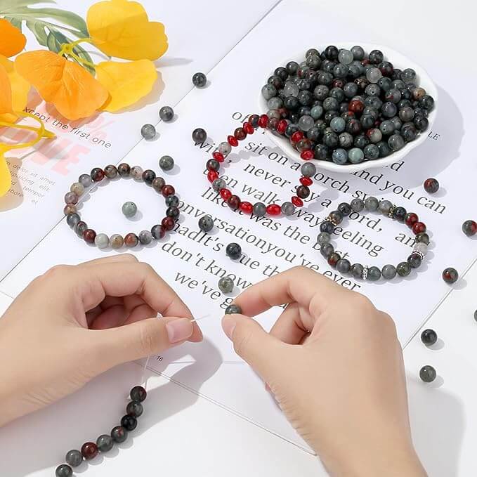 Round Shaped African Bloodstone Crystal Beads Bulk 7
