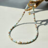 Shoushan Stone Beads Necklace with Freshwater Pearl
