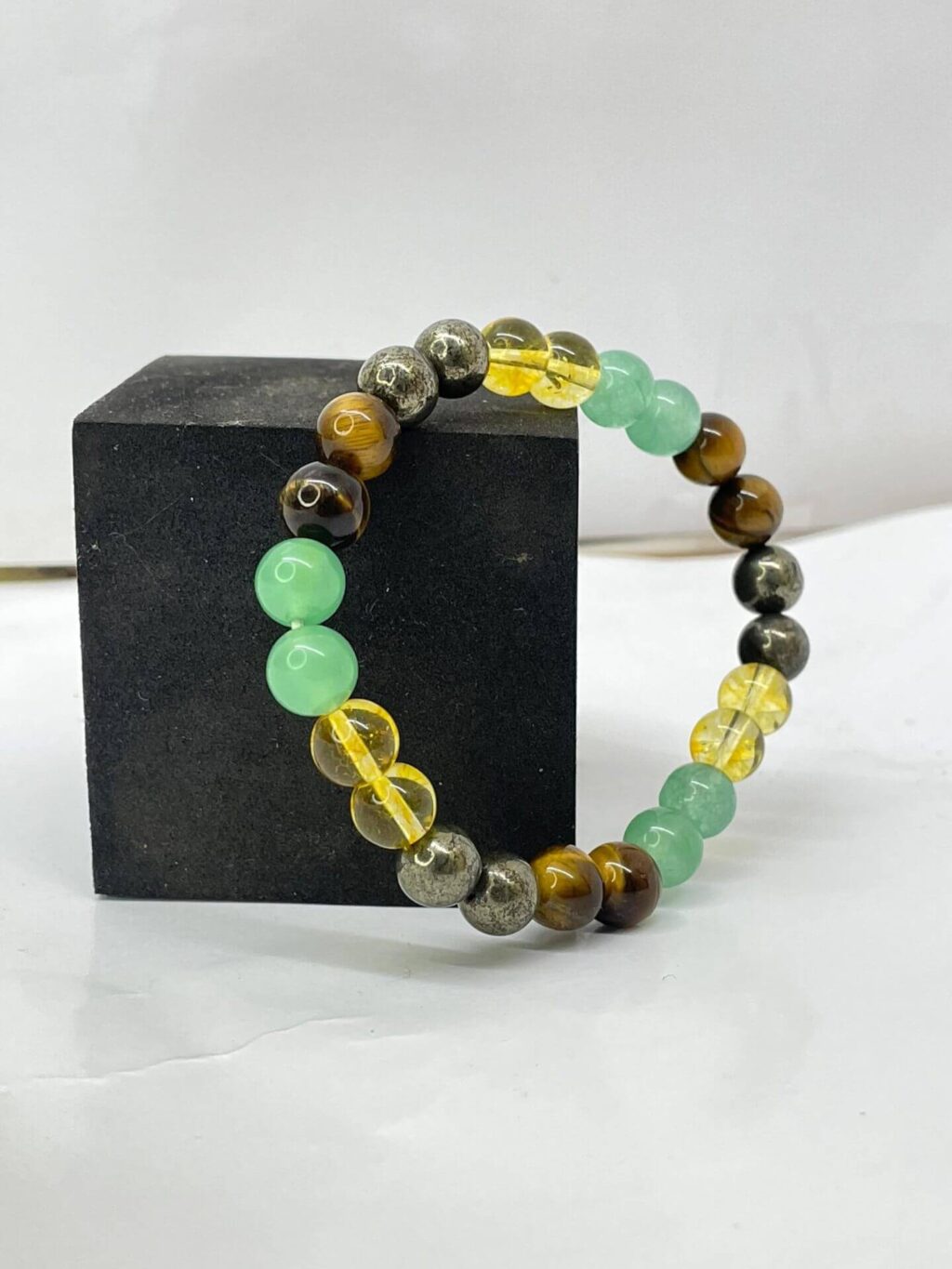 Simple Mixed Color Elastic Crystal Bracelet for Men - Image 6