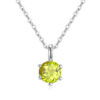 Simple S925 Sterling Silver Peridot Pendant Necklace August Birthstone (6)