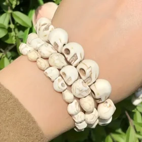 Skull Beads for Jewelry Making White Turquoise Beads Bulk 7