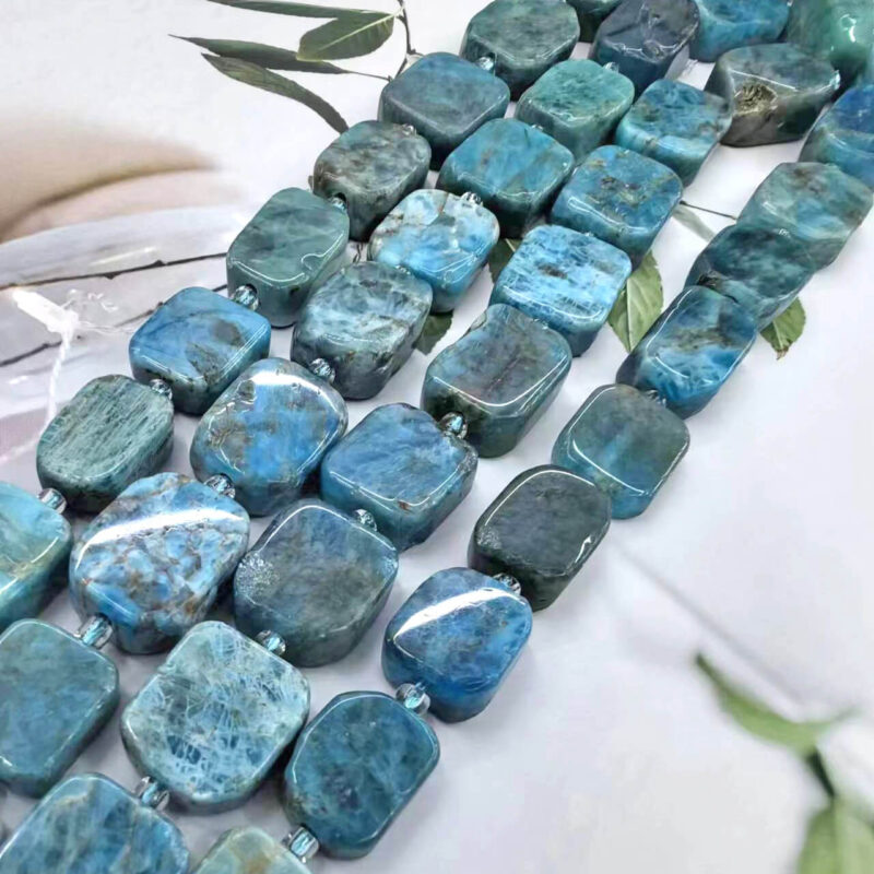 Square Cubic Natural Apatite Stone Beads Bulk 1