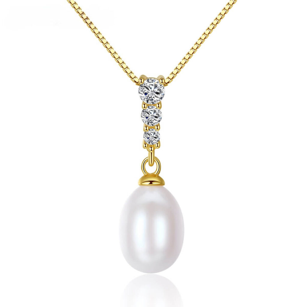 Stylish S925 Cubic Zirconia Pearl Necklace