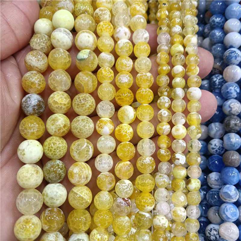 Various Natural Fire Agate Beads Round Shaped Bulk 4