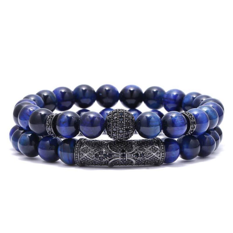 Versatile 2pcsSet 8mm Tiger Eye Bracelet Accessories