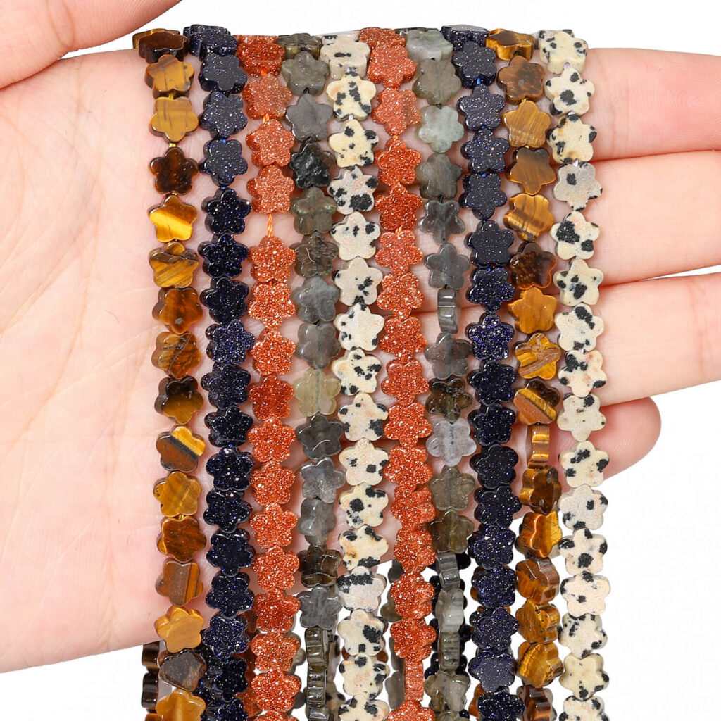 30Pcs 6mm Flower Gemstone Beads Wholesale - Imagen 2