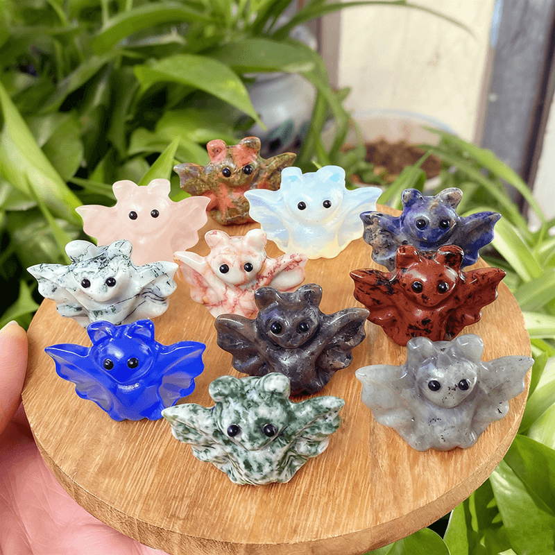 9 Types Halloween Bat Crystal Carving Wholesale