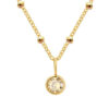 Minimalist 18K Gold Plated Cubic Zirconia Birthstone Pendant Necklace