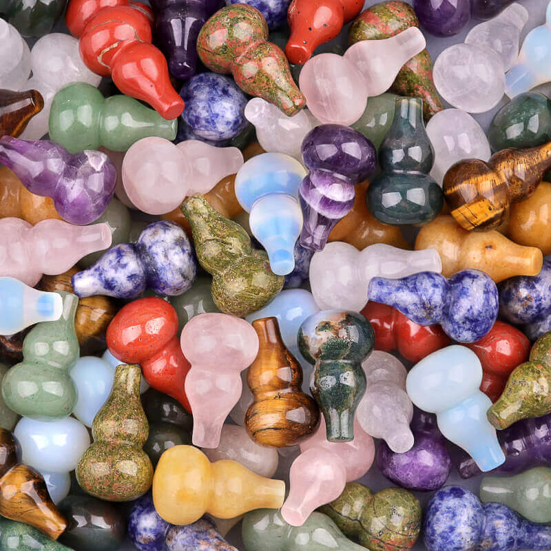 1Pc 30mm Gourd Crystal Hole-Free Calabash Carvings - Image 5