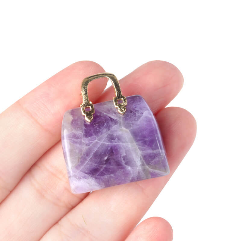 1Pc Creative Carved Natural Crystal Mini Bag 19