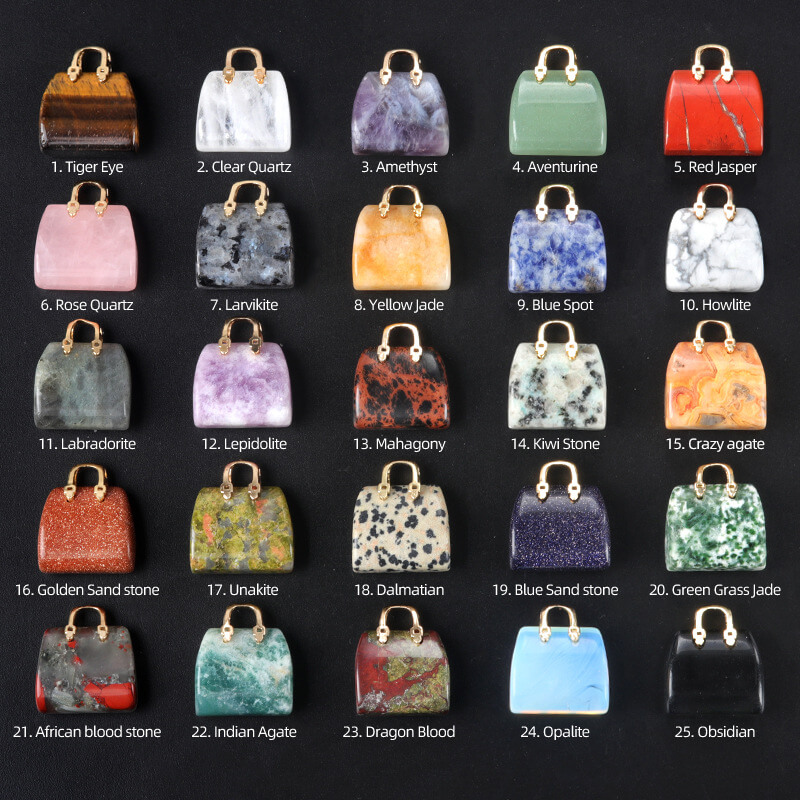 1Pc Creative Carved Natural Crystal Mini Bag 8