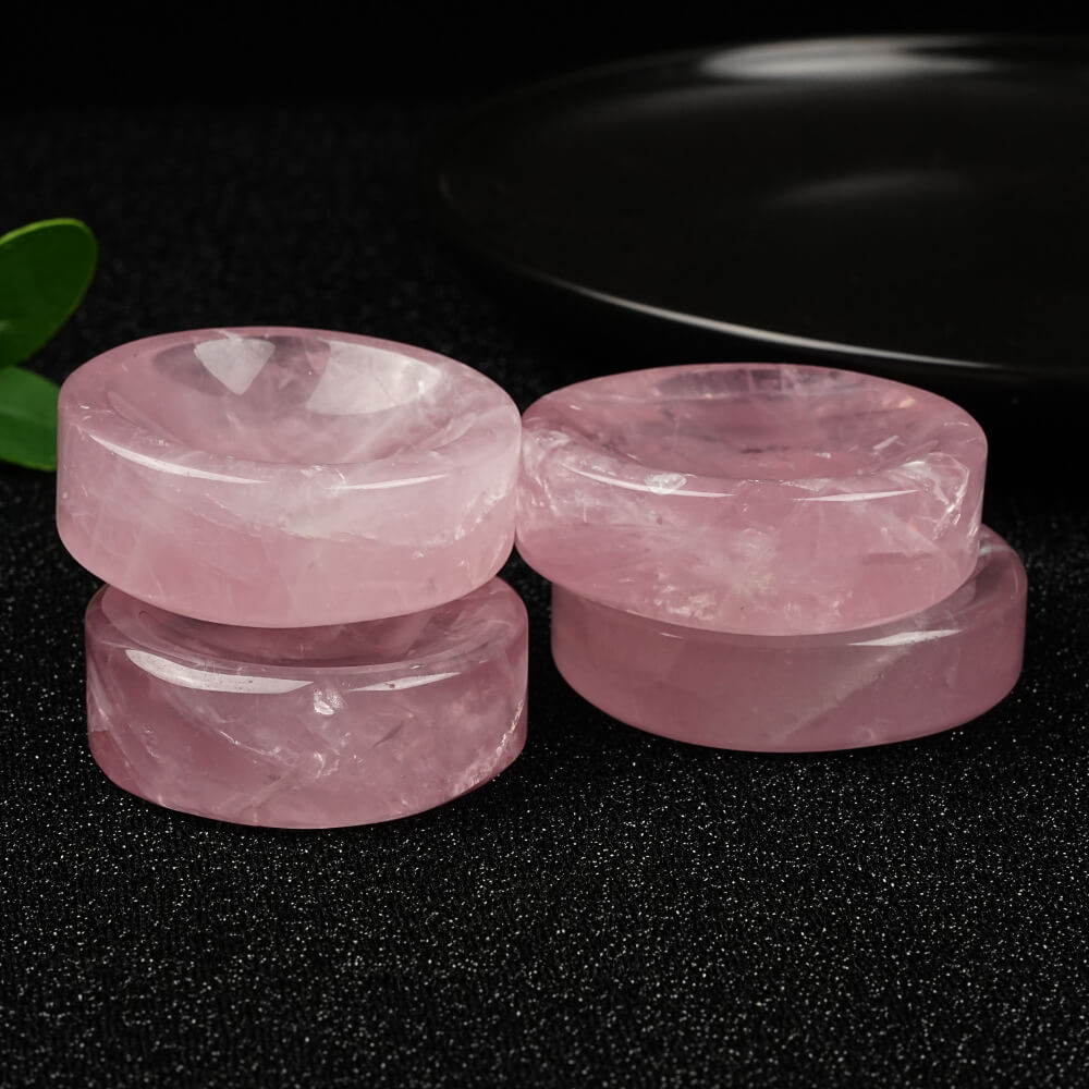 1Pc Rose Quartz Bowl Crystal Cleansing Bowl