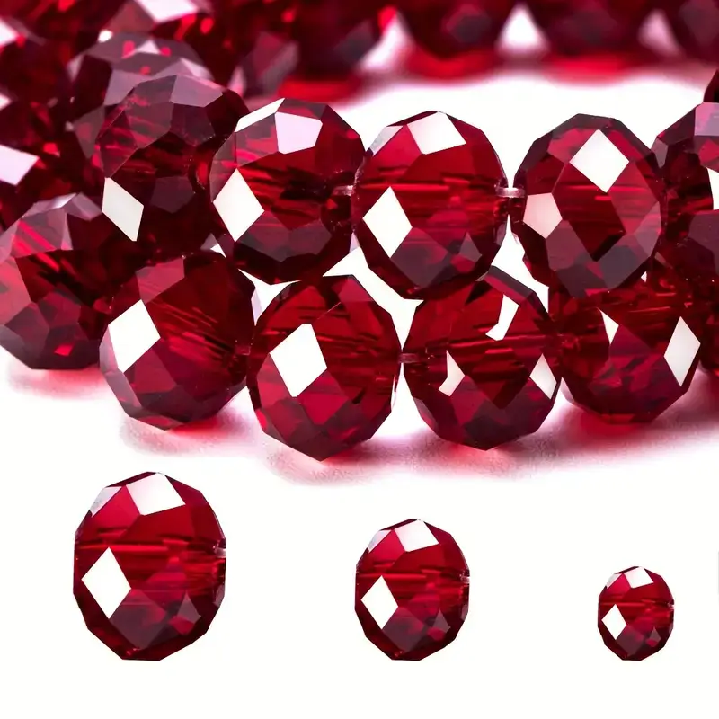 Vue alternative de 4/6/8/10mm Faceted Glass Crystal Red Beads Wholesale