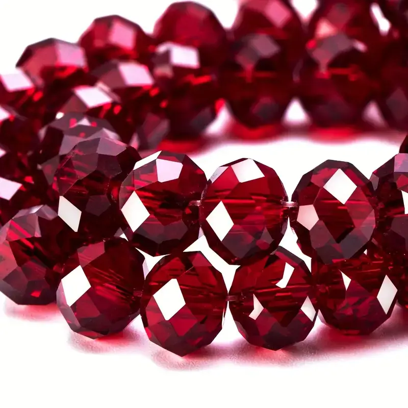 46810mm Faceted Glass Crystal Red Beads Wholesale