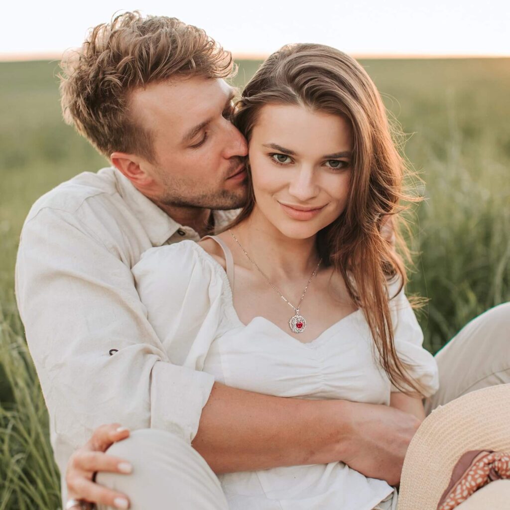 Double Layer 925 Sterling Silver Tree of Life Birthstone Necklace 2