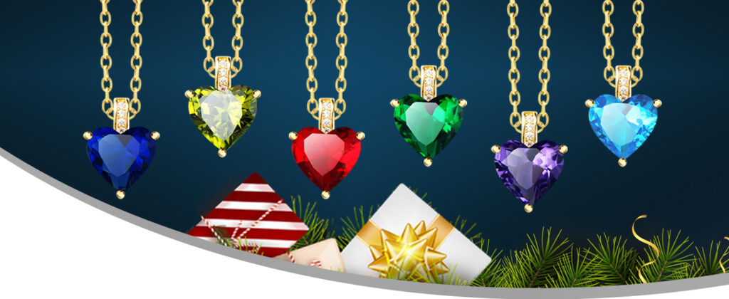 Elegant 925 Sterling Silver Gold Plated Birthstone Heart Love Necklace - Bild 18