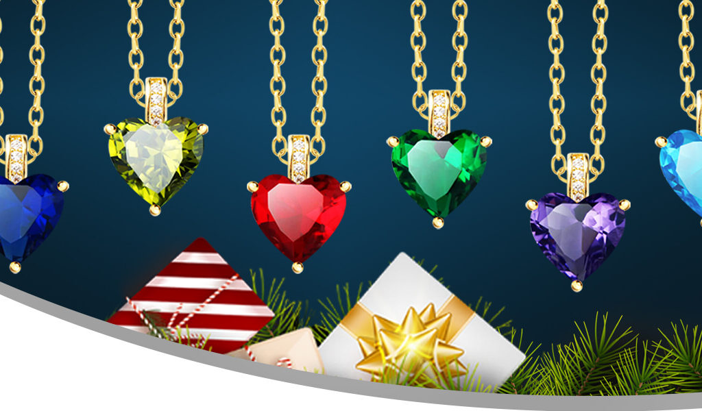 Elegant 925 Sterling Silver Gold Plated Birthstone Heart Love Necklace 5