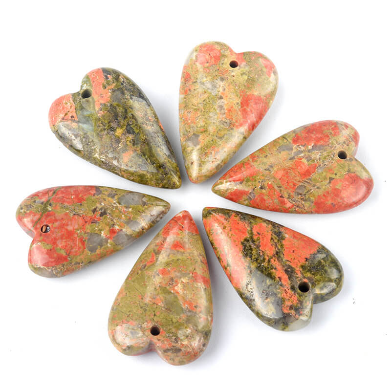 Slim Heart Shaped Rose Quartz Crystal with Hole DIY Accessories – Image 12