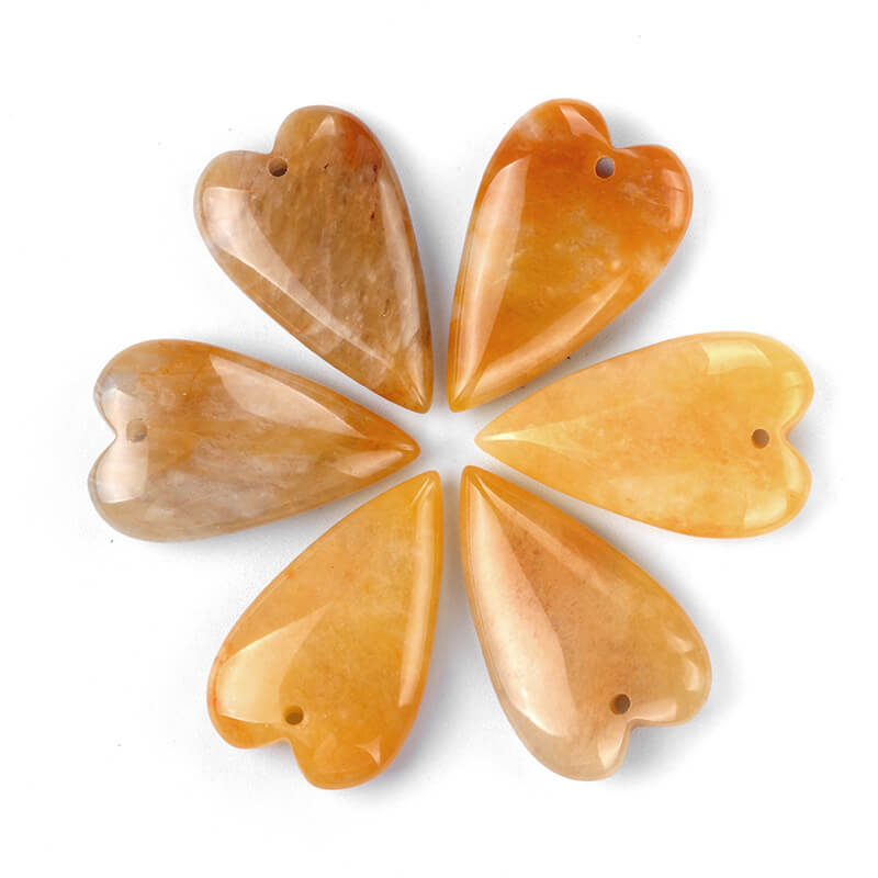 Slim Heart Shaped Rose Quartz Crystal with Hole DIY Accessories – Image 13