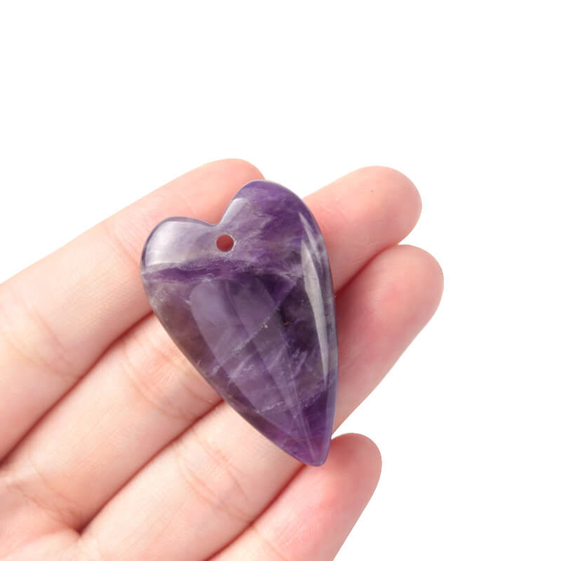 Heart Shaped Rose Quartz Crystal with Hole DIY Accessories 2