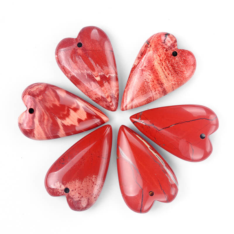 Slim Heart Shaped Rose Quartz Crystal with Hole DIY Accessories – Image 10