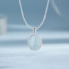 Minimalist 925 Sterling Silver Teardrop Aquamarine Pendant Necklace Choker