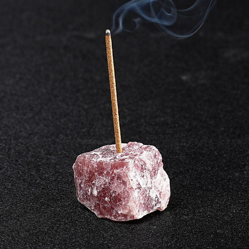 Natural Raw Stone Crystal Incense Stick Holder Fragrant Plug - immagine 11