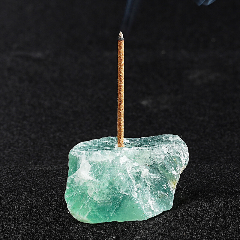 Natural Raw Stone Crystal Incense Stick Holder Fragrant Plug - immagine 21